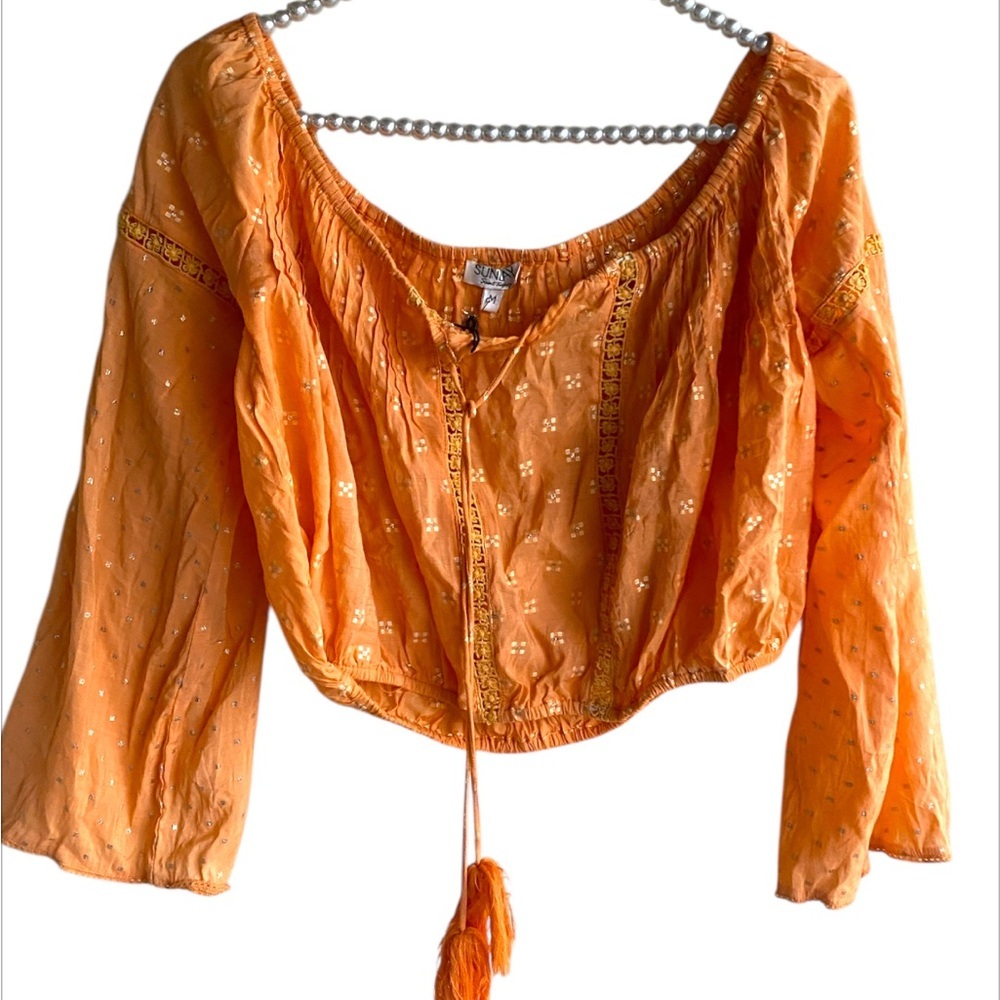 Orange Bohemian Blouse